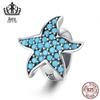 Charme Original Amazon Estrela do Mar Diamante Azul Prata Esterlina S925 Contas Soltas Pulseira DIY Contas de Prata