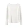 696-Camiseta de Manga Longa Moda Fashion Estilo Europeu e Americano para Mulheres Nova Coleção Primavera e Verão 2026 Blusa Top Sexy de Tricô com Proteção Solar
