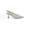 ¡Fábrica de Zapatos Meiku Modelo Nuevo 2026 con Tres Alturas de Tacón! Zapatos de tacón alto para mujer con malla brillante de pedrería estilo hada, sin espalda