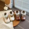 Lindos Zapatos de Niña con Decoración de Encaje Nuevo Estilo Primavera 2026 Zapatos de Princesa para Niños con Lazos Zapatos de Bebé de Cuero a la Moda