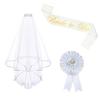 Insignia de despedida de soltero para el novio, traje, cinta nupcial para la novia, traje para la fiesta de bodas