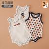 Body de Verano para Bebé sin Mangas Jumpsuit para Recién Nacido Chaleco Traje de Gateo Triangular de Algodón Fino