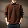 Suéter de Tricô Xadrez Retro Francês de Alta Qualidade, Falso Duas Peças para Homens, Novo Suéter Pulôver com Gola Costurada para Homens, Tendência Outono e Inverno