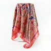 Pañuelo Clásico Europeo y Americano 90cm Pañuelo Cuadrado de Satén Paisley Flor de Anacardo Pañuelo de Seda Chal de Moda Pañuelo de Seda Transfronterizo