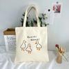 Bolsa de lona femenina 2023 estudiante versátil caricatura bandolera bolso de mano verano gran capacidad bolsa de tela moda ins