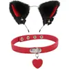 Diadema de Halloween Diadema para Actuación en Festival Set de Diadema y Collar de Chica Gato Orejas de Gato Pasador Sencillo para Niña Hermosa