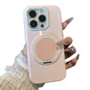 Soporte Giratorio de Bloques de Color Macaron Adecuado para Funda de Teléfono Apple 18 Pro Max, Funda Simple de Gelatina para Chicas 17/16