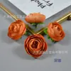 Botões de Rosa de Seda Artificial com Folhas, Flores de Botão de Chá, Acessórios de Flor para Pente de Ópera, Arranjo de Flores