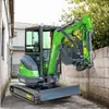 Excavadora Compacta de 2.5 Toneladas para Exportación por Haituo, Excavadora Pequeña Multifuncional para Granjas, Se Puede Equipar con Varios Accesorios