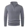 Suéter Masculino Gola Alta Meio Zíper Primavera/Outono 2026 Jovem Tendência Estilo Coreano Casual Versátil Gola Alta Camada Base de Tricô