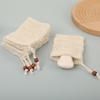 Bolsa de Malla Espumosa de Algodón y Lino Bolsa para Jabón Malla Espumosa para Jabón Malla Espumosa Bolsa Toalla de Baño Sisal Cordón Bolsa de Baño Grande