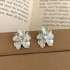 Pendientes de Flor con Goteo de Aceite Estilo Fresco y Dulce para Mujer, Lujo Ligero, Diseño Exquisito, Sensación Única y de Gama Alta, Joyería para Orejas Versátil
