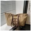 Bolso Tote de Gran Capacidad para Mujer Nuevo Transfronterizo Moderno Retro Simple Bolso de Hombro Bolso de Mano para Viaje con Texto de Moda