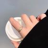 [Galvanoplastia de Oro Real] Corea del Sur Sentido de Diseño Simple Tejido Cruzado Abertura Ajustable Anillo de Dedo Índice Moda Ins