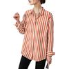 Camisa Rayada de Manga Larga Roja y Verde para Mujer, Nuevo Diseño Otoño 2026, Camisa Base Suave y Elegante