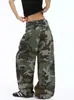 Calça Jeans de Trabalho estilo Hip Hop Streetwear Camuflada estilo Americano Loose Fit Perna Reta Perna Larga Nova Primavera/Outono 2026 Transfronteiriça