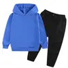 Conjunto de Moletom com Capuz Casual Colorido da Moda Transfronteiriço para Crianças Fabricante de E-commerce Dropshipping Outono Inverno Transfronteiriço