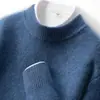 Caixa de Presente Suéter Masculino de Caxemira Gola Meia-Alta Lã Grossa Quente Malha Casual Camada Base Suéter de Caxemira de Cabra Inverno