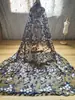Un metro A027-2 Industria Pesada Encaje Floral Bordado de Malla Tridimensional Tela Material Vestido Falda Estilo Antiguo Cortinas