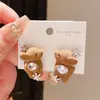 Pendientes de Zirconia Aguja de Plata Ciervo de Terciopelo Flor Otoño e Invierno Pendientes de Dibujos Animados Lindos Creativos Lujo Accesible Pendientes de Gama Alta para Mujeres