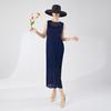 Vestido de Malha Miyake de Camada Dupla Feminino Verão de Cintura Alta Saia Feminina Nova Elegante Elegante Emagrecedor Look Base Saia Longa