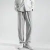Calça Masculina de Seda Gelada Drapê Fina de Verão, Calça de Pernas Largas Solta, Calça Esportiva de Moletom, Calça de Terno, Calça Casual de Secagem Rápida
