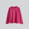 Camiseta de Algodón Pima de Manga Larga Estilo Nuevo Primavera 2025 Transfronterizo para Mujer Suelta Cuello Redondo Color Puro Elegante Top Interior Ropa de Mujer