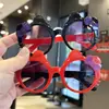 Gafas de Sol para Niños Color Gelatina Doble Lazo Niñas Gato Vacaciones Anti-UV Niños Lindos Lindos Bebé