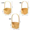 Cesta de Madera de Doble Asa para Frutas Snacks Arreglos Florales Decoración Floristería Cesta Tejida a Mano para Flores Cesta de Regalo para Bodas Postparto