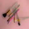 Set de siete brochas de maquillaje herramientas de belleza brocha para sombra de ojos brocha para rubor raspador de cejas cepillo para pestañas en espiral cepillo para cejas