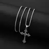 Colar de corrente de aço titânio versátil para homens personalidade moda marca acessórios de rua liga pingente disco corrente longa para suéter pingente