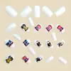 Día de la Independencia Patrón de Águila Calva Blanca con Estrellas y Rayas Rojas, Blancas y Azules Uñas Postizas de Moda Europeas y Americanas de 24 Piezas