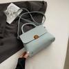 Bolso Cuadrado Pequeño Simple de Mano 2025 Primavera Nuevo Estilo Coreano Bolso de Hombro a la Moda Alto Valor de Color Hermoso Estilo Occidental Bolso Cruzado