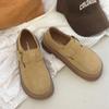 Sapatos Birkenneth Vintage All-inclusive Femininos 2024 Outono Novo Estilo Vestido Plataforma de Sola Grossa Elevado Slip-on Amor Sapatos de Camada Única