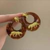 Xiaoye Picante~Pendientes Largos con Borlas Estampado de Leopardo y Flores Súper Personalizados Pendientes de Lujo Retro Accesibles Clip para Oreja de Disco de Bobina de Mosquitos para Mujer