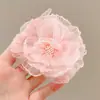 Presilha de Cabelo Floral Doce de Organza para Mulheres 2026 Nova Exquisita Presilha Lateral Linda Pequena Presilha para Franja Grampo de Cabelo Verão