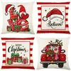 Fronha de Natal mais vendida internacionalmente com estampa festiva do Papai Noel, fronha para decoração de casa, atacado direto do fabricante