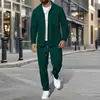 2025 Otoño Transfronterizo para Hombre Waffle Color Sólido Cremallera Solapa Bolsillo Solapa Delgado Cárdigan Traje Chaqueta para Hombre
