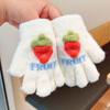 Guantes de punto de lana de dibujos animados para niños, estilo coreano, otoño e invierno de 2023, cálidos, bonitos, para dedos