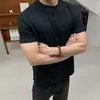 Camiseta Casual Americana de Color Sólido Versátil Color Sólido Ajustada Deportiva Piel de Hielo Secado Rápido Algodón Puro Cuello Redondo Manga Corta Camiseta