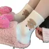 Calcetines Gruesos y Peludos de Invierno para Mujer con Terciopelo Plus Engrosados de Perro Lindo Versátiles de Media Pantorrilla Calientes para Dormir Calcetines Largos para el Suelo