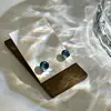 E1446 Pinzas para Orejas Magnéticas de Pedrería Estilo Coreano, Pendientes/Pinzas Redondas Unisex sin Perforación