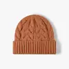 Gorro de punto para hombre y mujer, otoño e invierno, mezcla de lana y acrílico, con borde enrollado, a prueba de viento, cálido y plegable, adecuado para ir al trabajo
