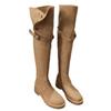 Nuevo Estilo Milanés~Botas Cálidas de Invierno, Botas Altas Hasta la Rodilla, Punta Redonda, Hebilla de Cinturón, Botón de Presión, Tacón Grueso, Botas Elásticas, Botas Largas