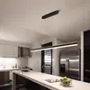 Luminária pendente para restaurante, luz linear minimalista italiana, luz longa para balcão de bar em ilha, luxo leve com toque de alta qualidade, luz simples de alumínio ajustável