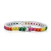 Novo Produto Transfronteiriço Pulseira Prata de Lei 925 Versão Larga Feminina Nicho Hip-Hop Indústria Pesada Zircônia Colorida Pulseira de Tênis Pulseira Prata