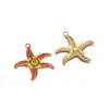 Colgante de estrella de mar con goteo de aceite de acero inoxidable europeo y americano para collar DIY serie playa océano accesorios venta al por mayor transfronteriza
