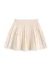 Conjunto de tricô para meninas primavera e verão novas chegadas estilo francês jaqueta com laço feito à mão saia curta plissada de manga curta conjunto de três peças
