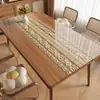 Protetor de mesa transparente, toalha de mesa retangular, à prova d'água e de óleo, PVC lavável, protetor de mesa de jantar espesso, protetor de mesa