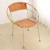 # Silla de Ratán Silla Individual Respaldo Pequeño Silla de Comedor para el Hogar Niños Adultos Silla Pequeña de Ratán Tejido Balcón Metabo